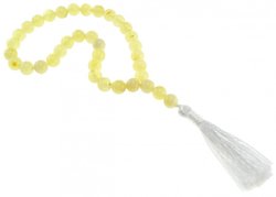 Yellow amber rosary with tassel